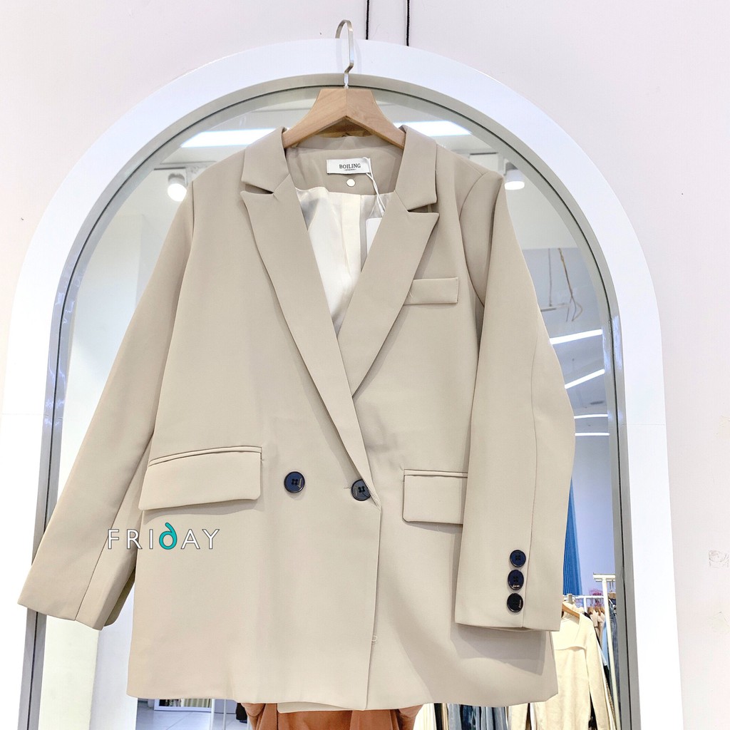 Áo khoác blazer cho nữ kiểu cổ vest 2 khuy mã B91 Friday