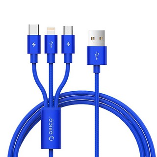 Cáp Sạc 3 đầu sạc ORICO UTS-12 -Type-C / android / Lightning (iphone)