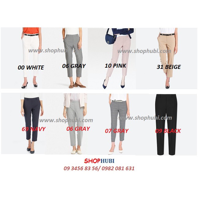 Quần âu tây lỡ cạp chun đỉa nữ Easy Care Uniqlo Nhật 2018