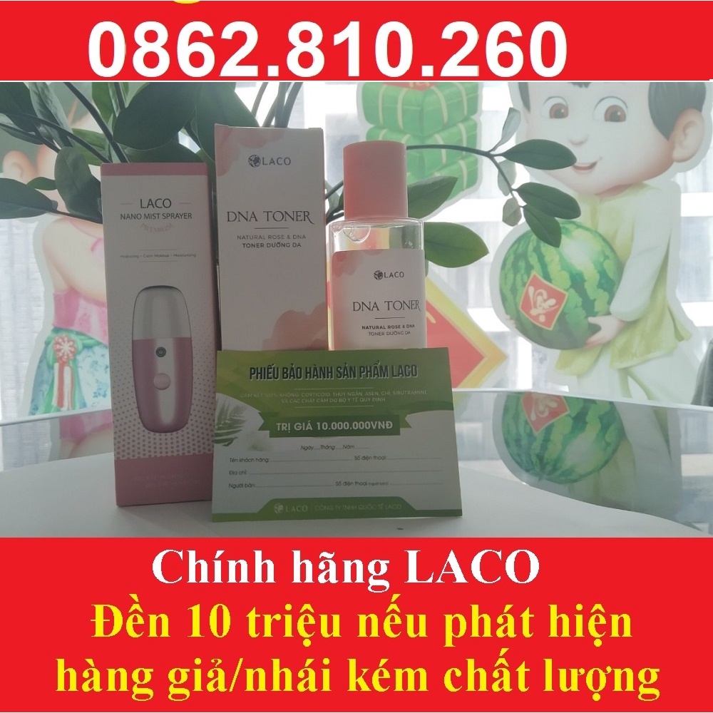 TONER DNA cá hồi LACO DNA toner & Natural rose nước hoa hồng LACO trắng da,se khít lỗ chân lông DNA toner loại mới 2022