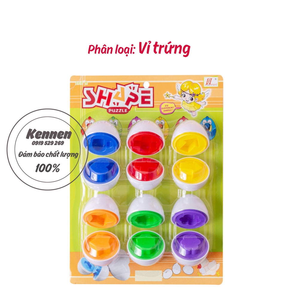 Đồ chơi tư duy Trứng màu sắc hình khối cho bé từ 1 tuổi