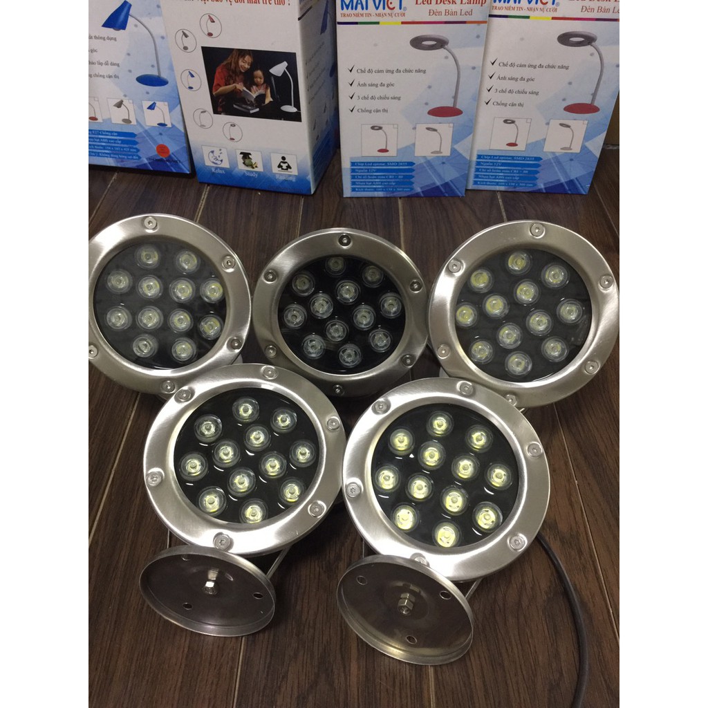 Đèn LED Âm Nước 12W  MV-UR1201 AC24V INOX 304 Tiêu Chuẩn IP 68 Dùng Chiếu Bể Cá Hồ Bơi Bảo Hành 12 Tháng