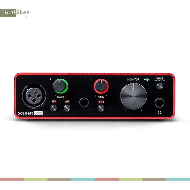 Sound card thu âm chuyên nghiệp cho phòng thu Focusrite Scarlett Solo Gen 3