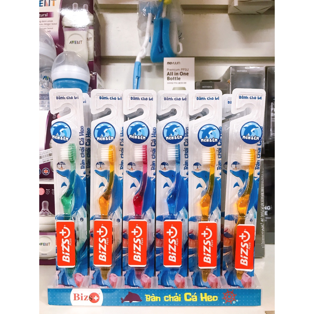 Bàn chải đánh răng trẻ em Bizs+ Plus cá heo