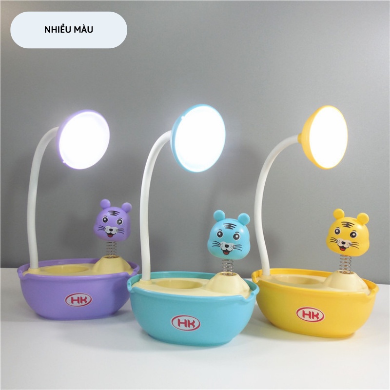 Đèn học để bàn chống cận thị hình mèo đèn led sạc pin chiếu sáng kệ bút giá để điện thoại đa chức năng Miibooshi