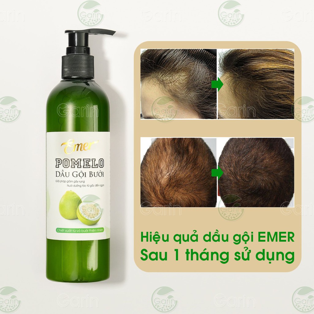 Combo dầu gội xịt tóc tinh dầu bưởi kích mọc tóc pomelo dưỡng tóc Emer Garin