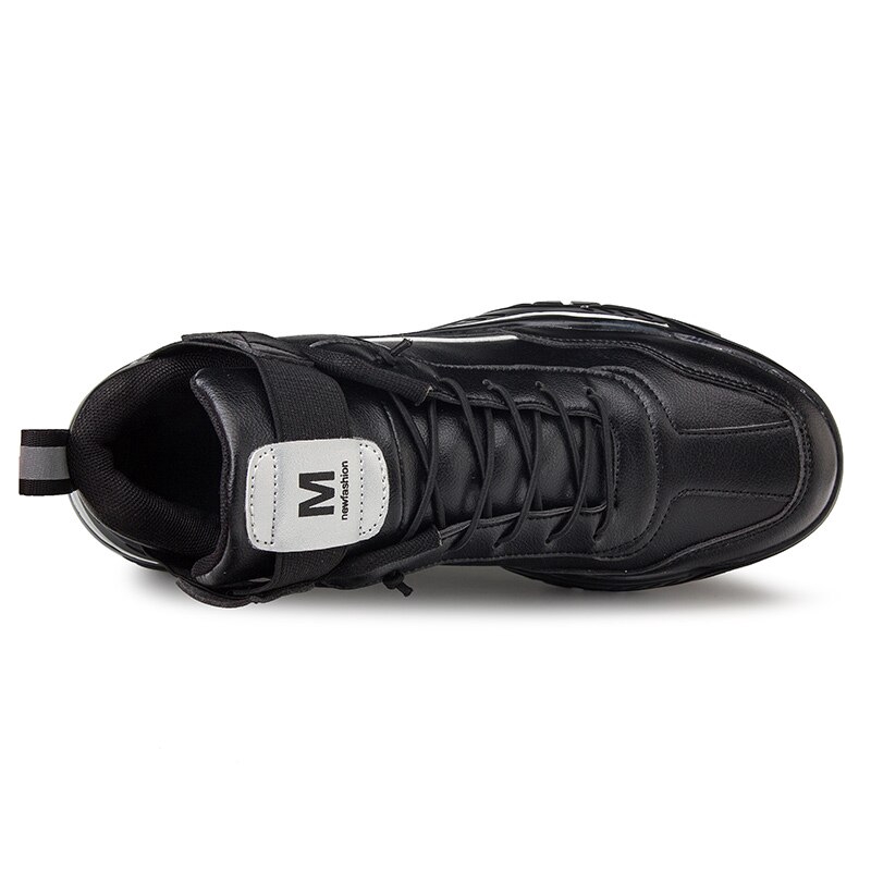 Giày thể thao đế dày tăng chiều cao cao vải da chống thấm nước thời trang 2021 cho nam có size lớn 39-45