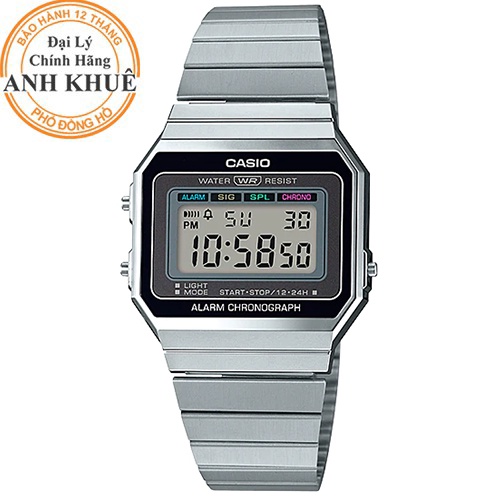 Đồng hồ unisex dây kim loại Casio Anh Khuê A700W-1ADF