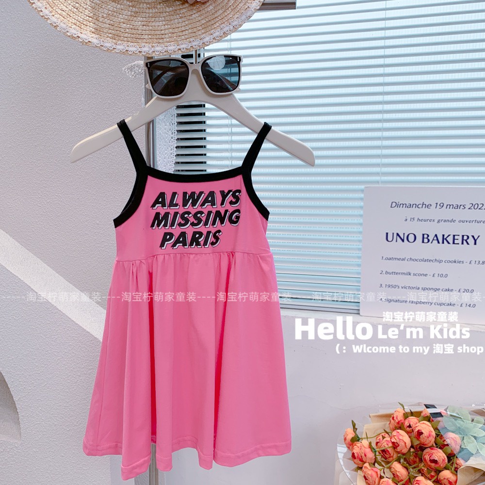 Váy 2 Dây Alway Missing Paris Cực Hot Cho Bé Gái Chất Liệu Vải Cotton Mát Mẻ Đủ Size Từ 8-18Kg VNXK Nhật-Hàn