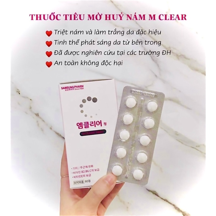 Viên Uống Mờ Huỷ Nám M Clear Samsung Hàn Quốc