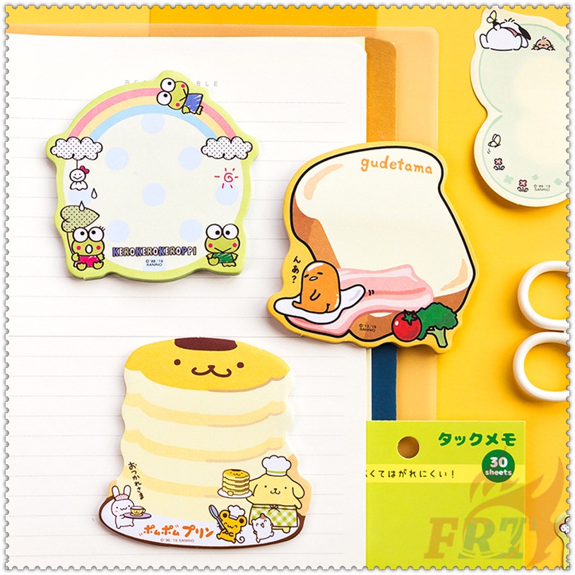 30 Tờ / Bộ ✿ Ghi Chú Dính Sanrio Q-3 ✿ Giấy Dán Ghi Chú Họa Tiết Hoạt Hình Hello Kitty / Little Twin Stars / Cinnamonroll / My Melody / Kuromi N Times