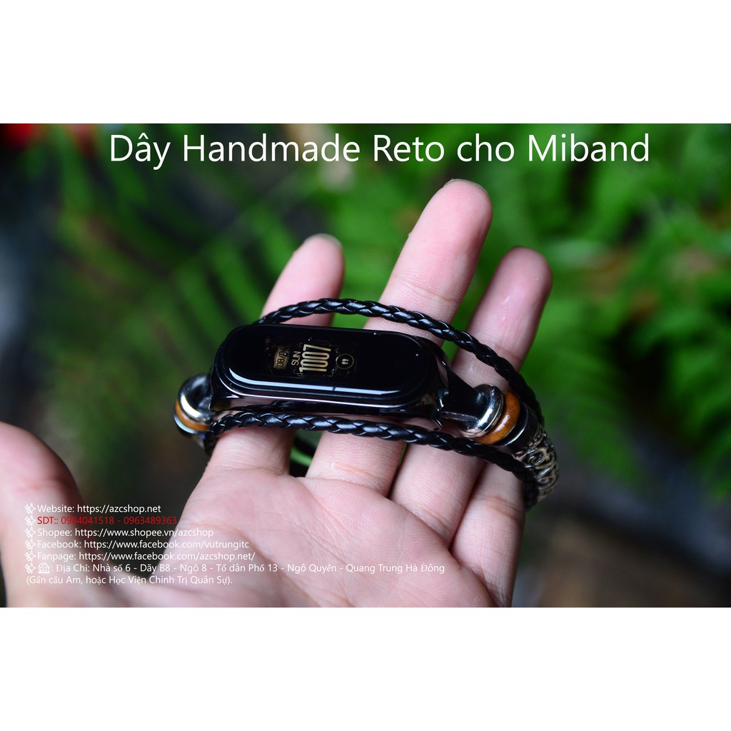 Dây Miband 5 Handmade Reto Style