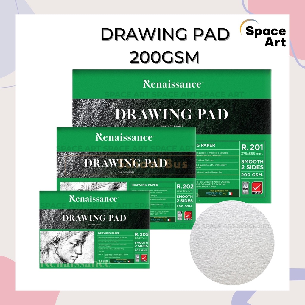 Tập Giấy Vẽ Renaissance 200gsm - Drawing Pad 200gsm