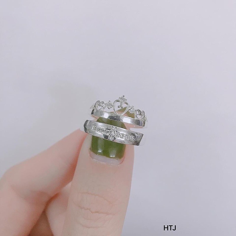 Nhẫn đôi , nhẫn cặp, nhẫn cưới xinh xắn mã N009452 ( Giá 1 đôi nhẫn) - Bibi silver