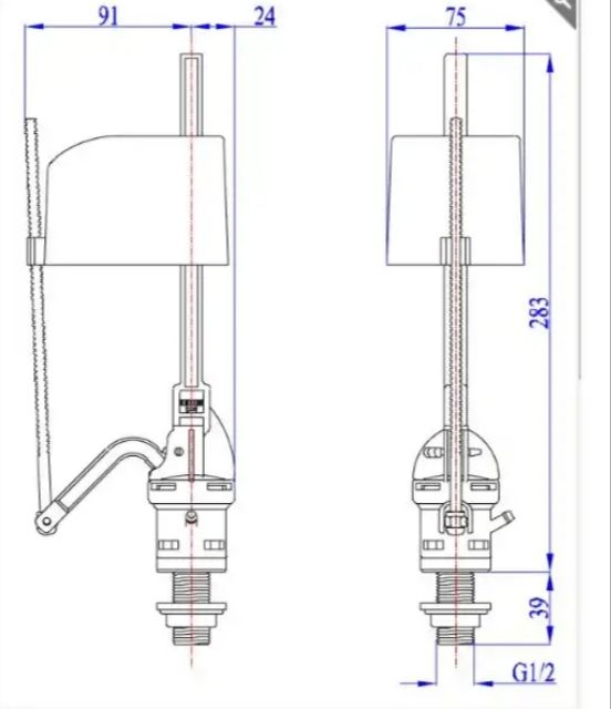 BỘ XẢ BỒN CẦU 2 NHẤN KÉT RỜI (BỒN CẦU 2 KHỐI)