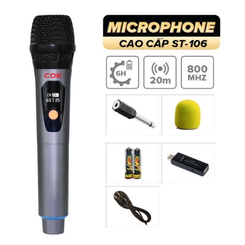 MICRO KHÔNG DÂY KARAOKE C.O.K ST-106  - HÀNG CHÍNH HÃNG | BigBuy360 - bigbuy360.vn