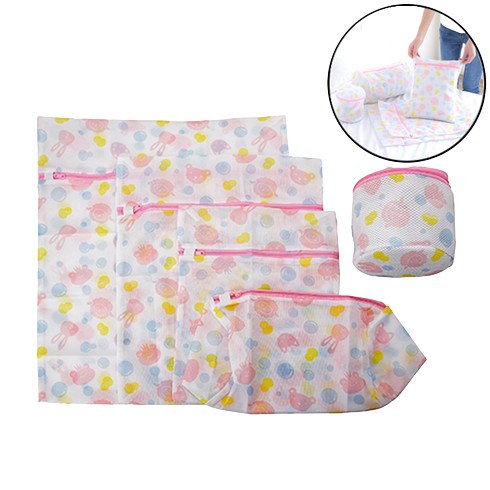 Combo Set 5 Túi Giặt Vải Không Dệt Polyester Gồm Nhiều Kích Thước Giúp Bảo Vệ Quần Áo Hạn Chế Tình Trạng Xù Lông Rút Sợi