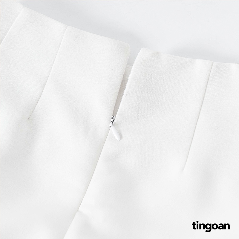 TINGOAN® - Quần shorts ngắn hack hông chiết ly eo đen RUN2U SHORTS/WH