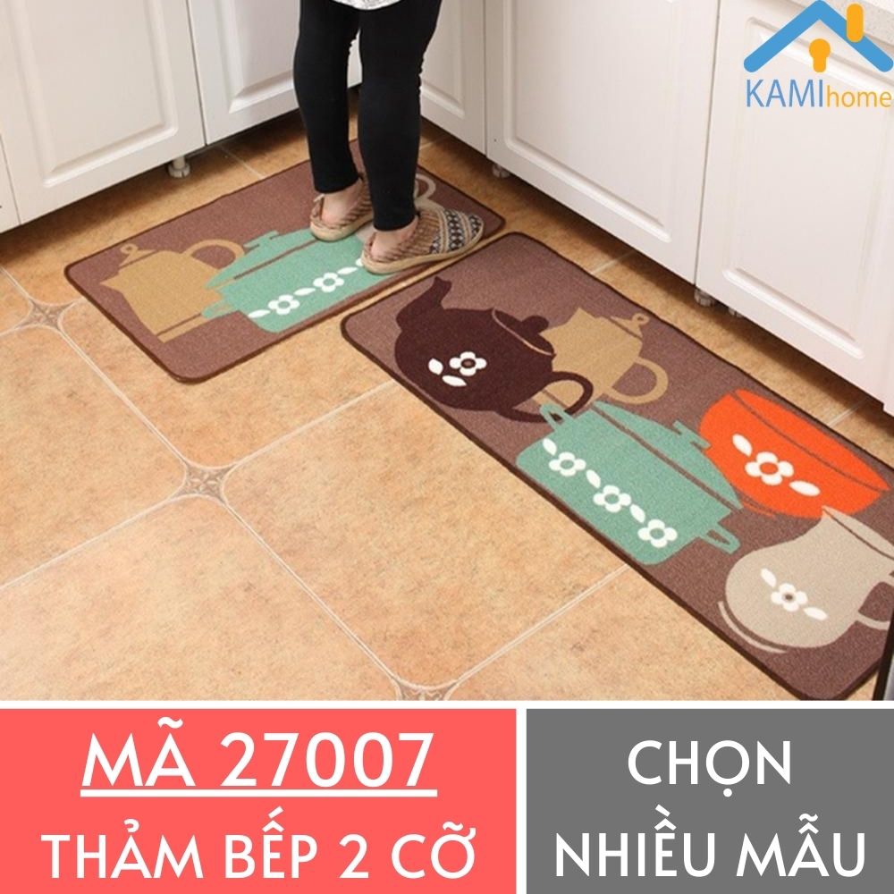 Thảm lau chân nhà bếp có lớp chống trượt trải sàn (Chọn mẫu và Cỡ 120*40cm hoặc 60*40cm) mã 27007