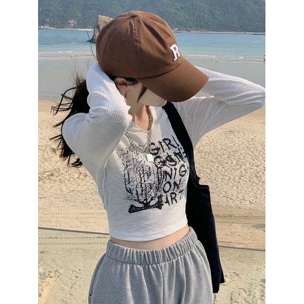 Áo thun dài tay cổ xẻ V nhiều màu GB alohashop91