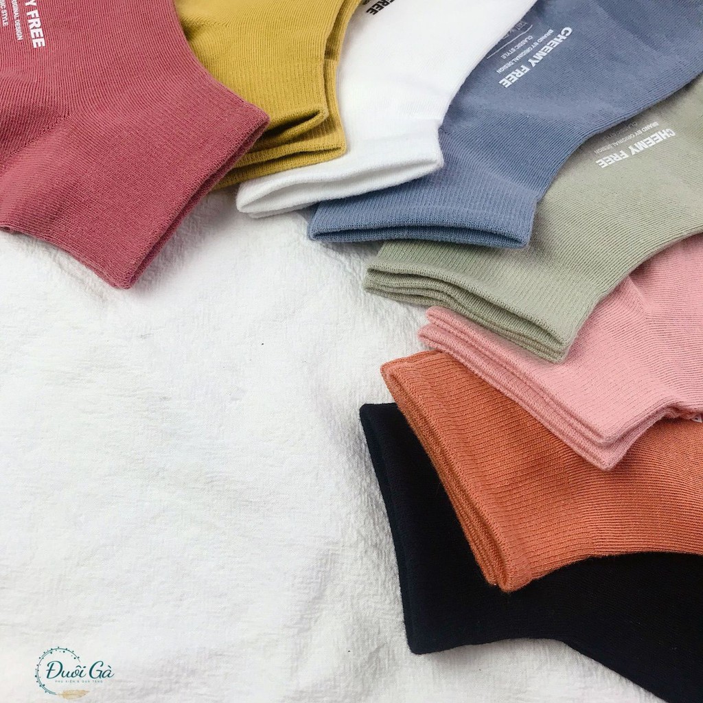 Tất nữ cổ lửng trơn màu Cheemy Free cotton pha spandex cao cấp - vớ đẹp Đuôi Gà - TTHAN