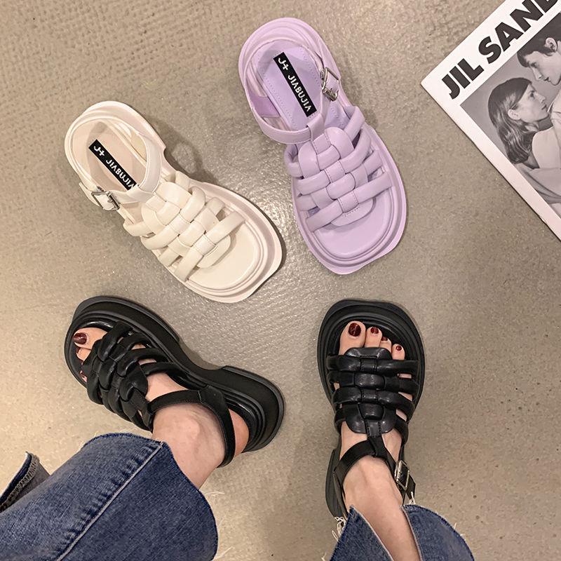 Giày Sandal Đế Dày Chống Trượt Phong Cách La Mã Thời Trang Mùa Hè 2022 Cho Nữ