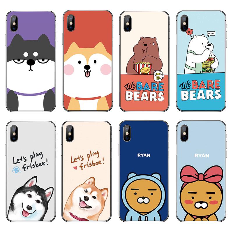 Ốp Điện Thoại TPU Mềm Hình Cún Hoạt Hình Cho iPhone X 8 7 6 6S Plus 5 5S SE