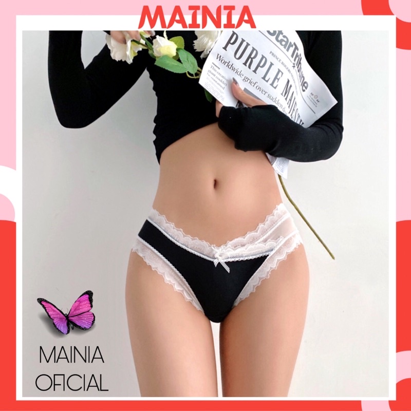 [M, L, XL] Quần Lót Cotton Phối Ren Xuyên Thấu Siêu Sang Siêu Sexy Cao Cấp Mainia Shop