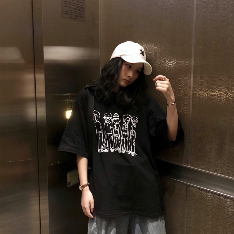 NRVP Short-sleeved T-shirt women loose Korean style all-match student tops fashion 2021 summer new style tees