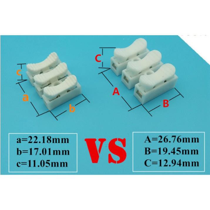 10 Jack nối dây, kẹp dây 2 đầu 3pin