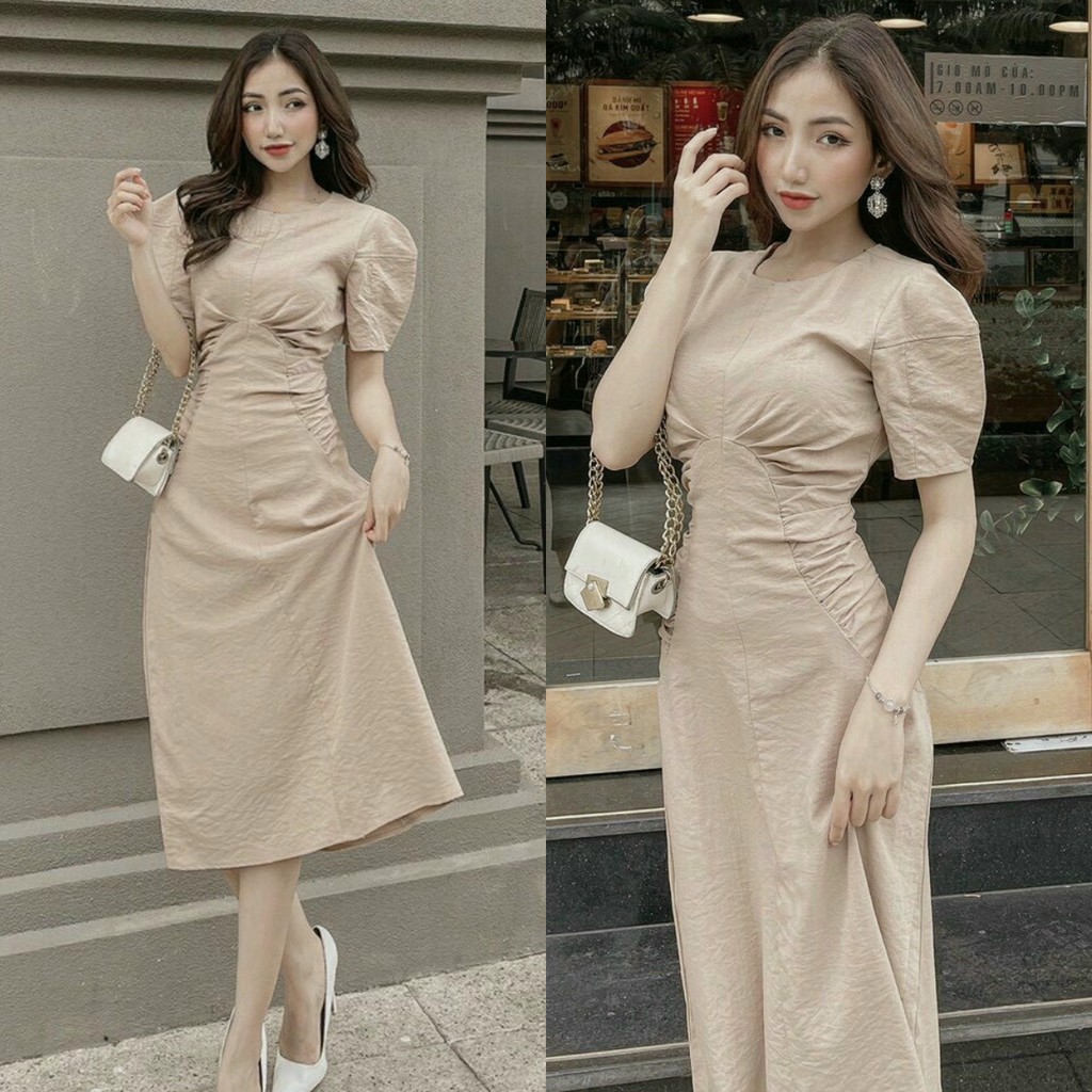 Đầm Dự Tiệc💗Đầm Thiết Kế Form Dài Nhún Ngực Tôn Dáng SK104