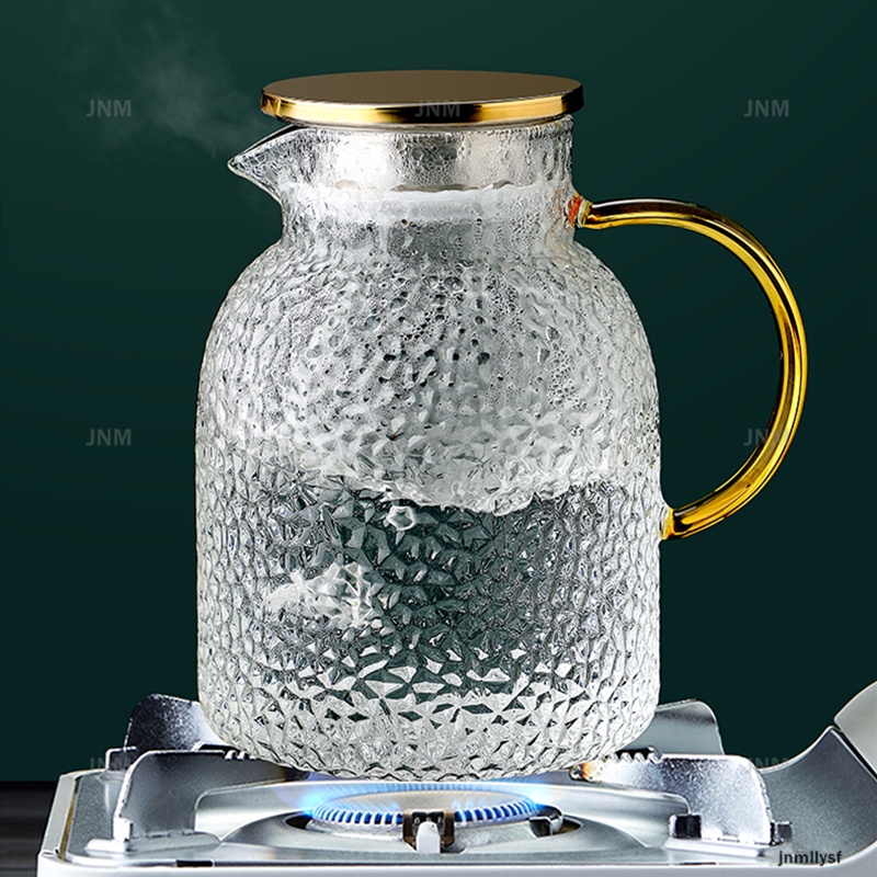 Bình Nước Thủy Tinh Trong Suốt Dung Tích 2200ML ​Bình Nước Dung Tích Lớn Lọc Trà Sữa Cà Phê Tiện Dụng