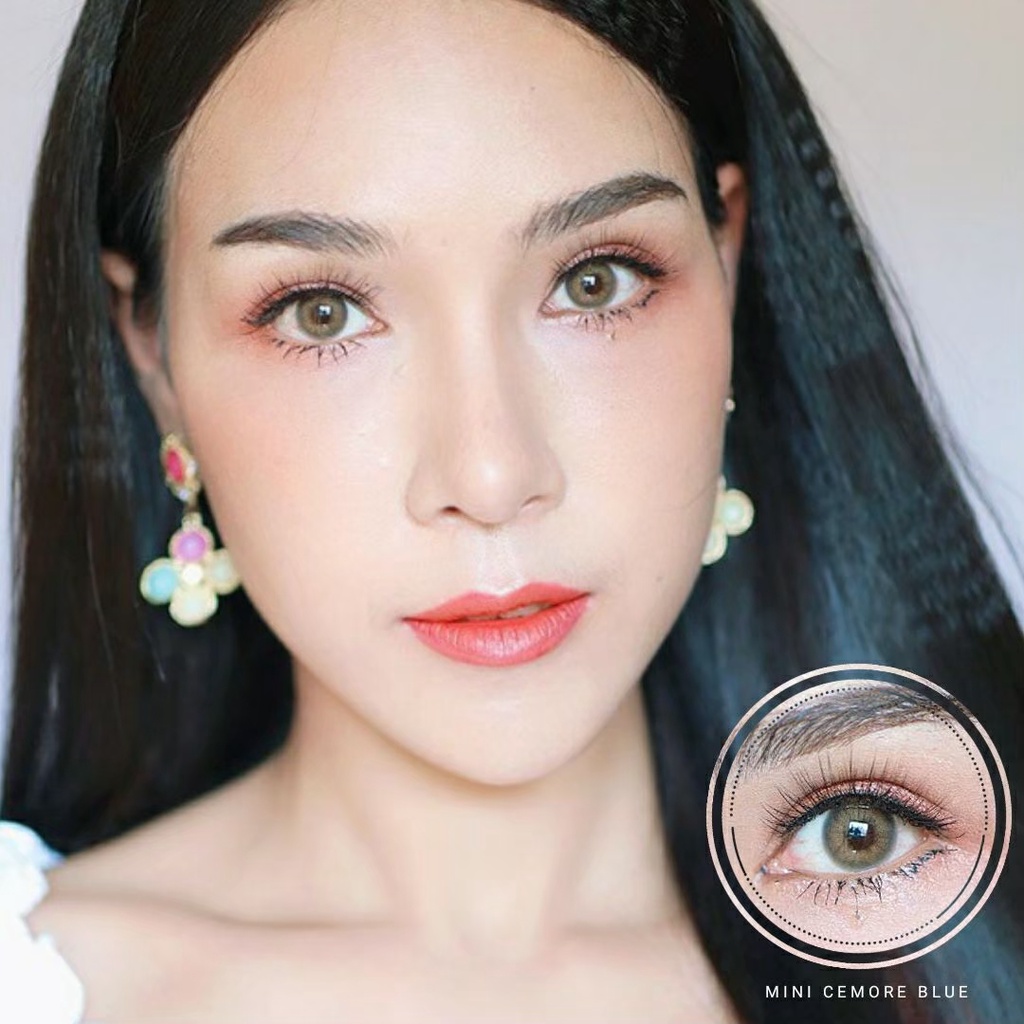 Lens Ẩm Cao Áp Tròng CEMORE GREEN Độ Ẩm 55% HSD 6 Tháng Lens Xanh Rêu Không Giãn Tông Tây Phù Hợp Make Up Tiệc Cho Mắt