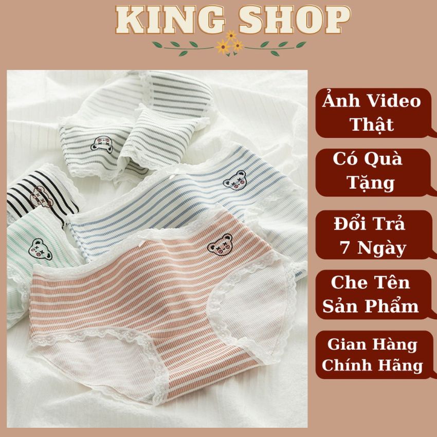 Quần lót nữ cotton nâng mông, quần chip nữ cotton viền ren đính nơ gợi cảm thông hơi co giãn 4 chiều L167