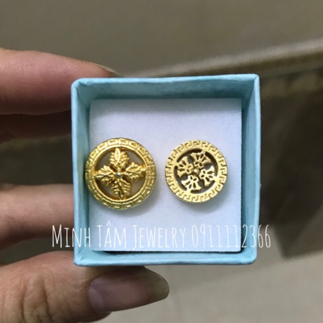 Charm Bánh xe Pháp luân bạc mạ vàng Minh Tâm Jewelry