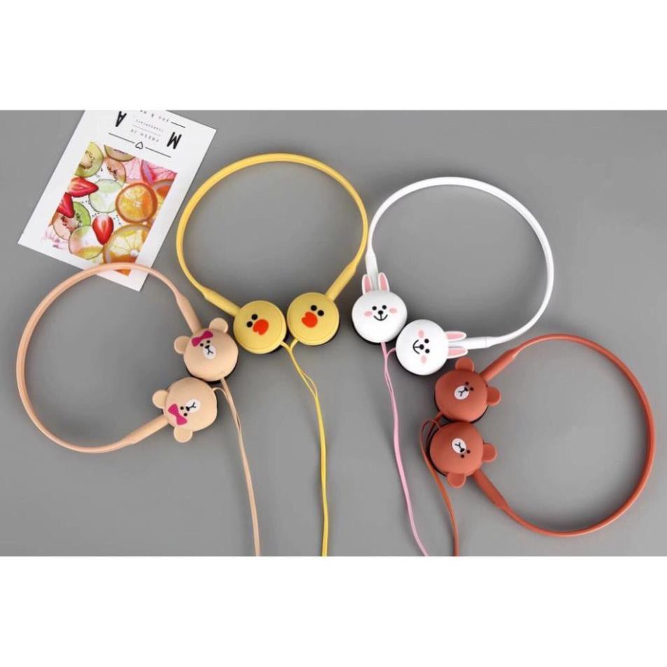 Tai nghe chụp Headphone gấu thỏ line cute