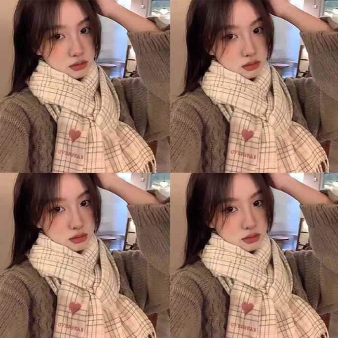 Khăn Choàng Cổ Giữ Ấm Phong Cách Retro Hàn Quốc Cho Nữ