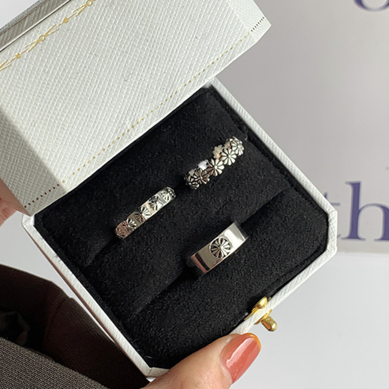 Nhẫn hoa cúc thời trang phong cách hip hop đơn giản cá tính 191003