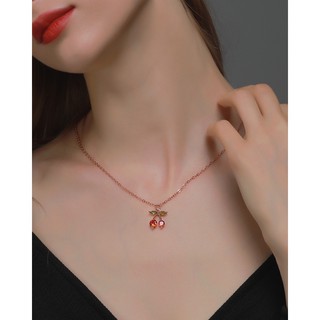 Dây chuyền vàng hồng cherry nhỏ xinh thời trang Bông Shop