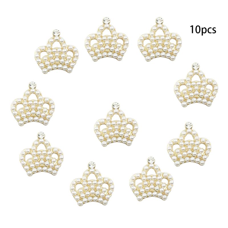 Set 10 Nút Hợp Kim Đính Đá / Ngọc Trai Giả / Kim Loại Trang Trí Đồ Thủ Công