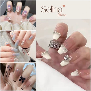 Móng tay giả đính đá sang trọng, nailbox Selina mẫu mới nhất
