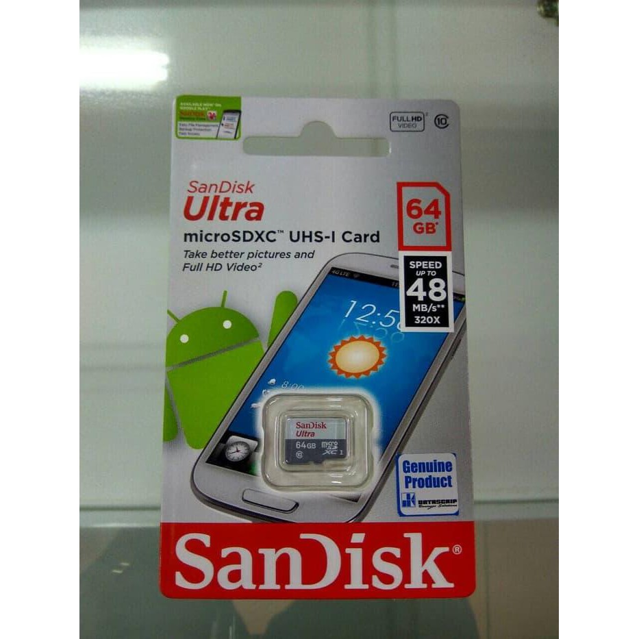 Thẻ nhớ 64GB Ultra Class10 Micro SD SanDisk | Thẻ nhớ Sdhc Class 10 64GB