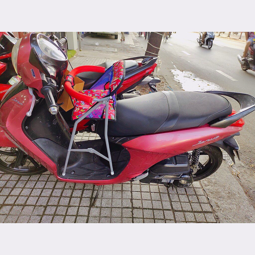 Ghế ngồi xe máy Janus cho bé , Ghế ga xếp gấp gọn an toàn cho bé