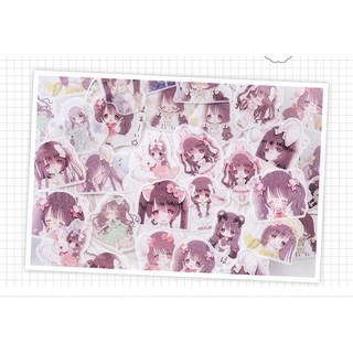 Sticker dán trang trí DIY Chibi Girl NEW