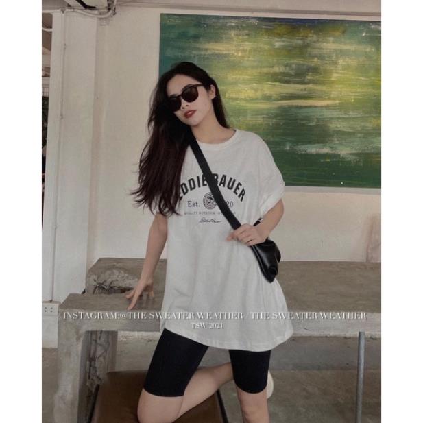 Set áo phông tay lỡ EDDi mix quần lenging đùi TTS776