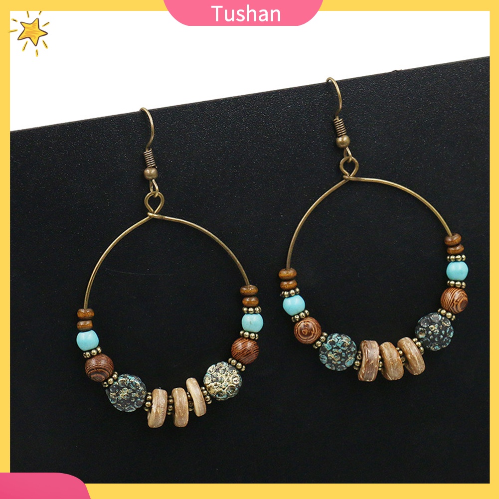 Hoa tai dáng tròn phong cách Bohemian thời trang cho nữ