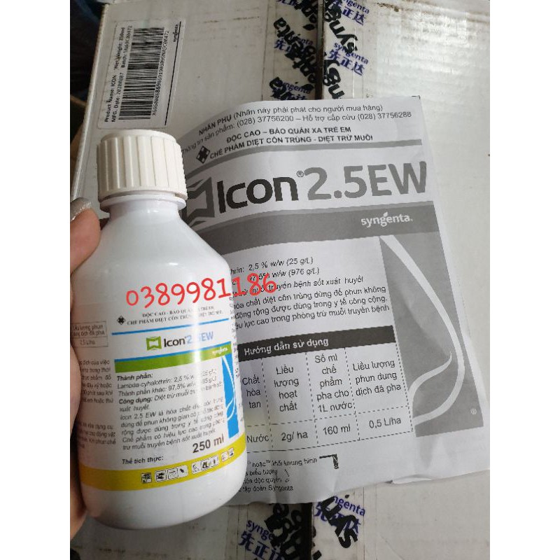 Thuốc muỗi, kiến, gián, ruồi, bọ chét ICON 2.5 EW(250ml) - Syngenta - Thụy Sỹ