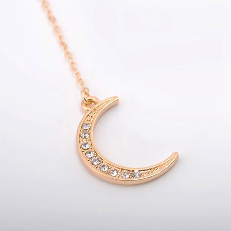 Vòng Cổ Choker Hở Hình Mặt Trăng Đính Pha Lê Thời Trang Cho Nữ