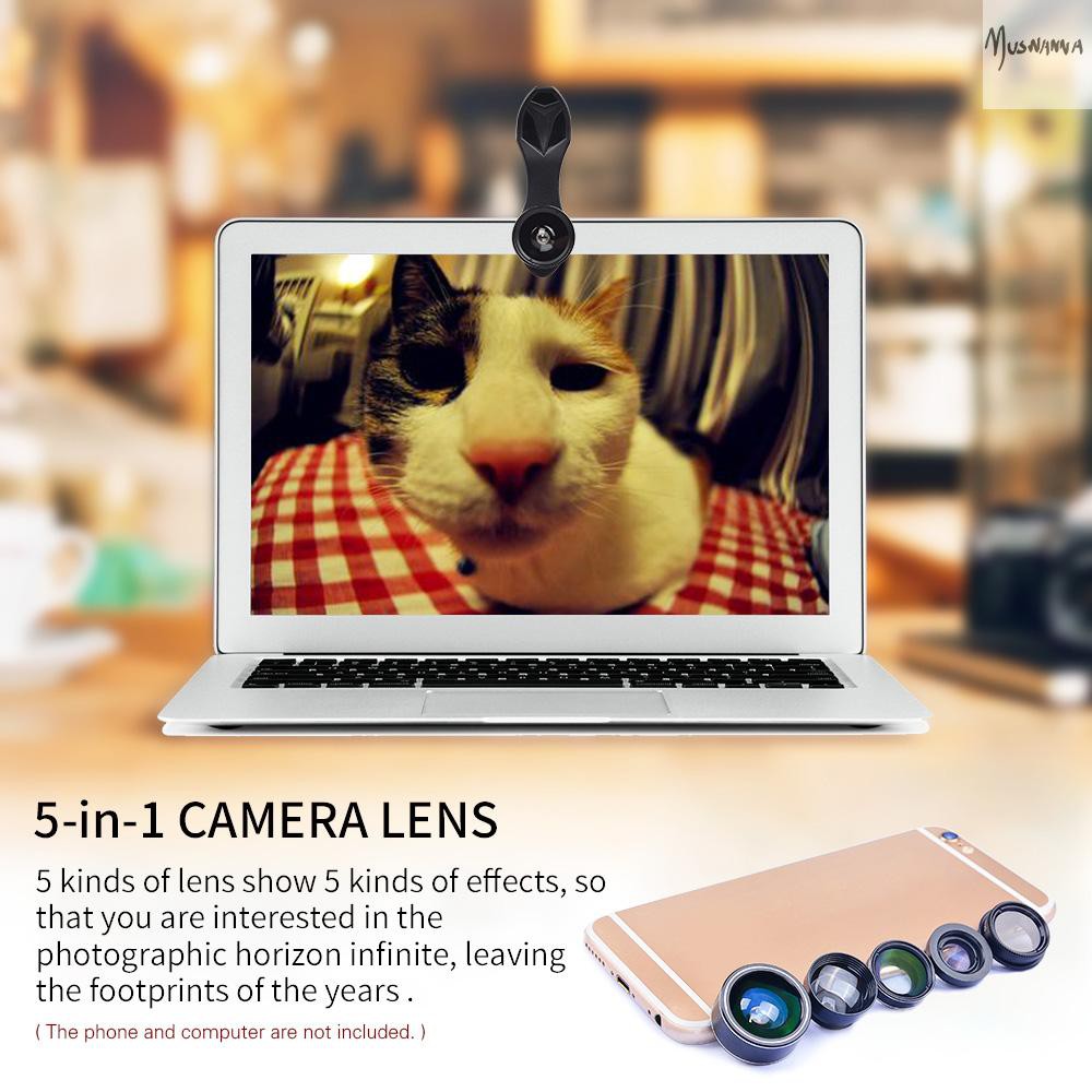 Bộ Lens Góc Rộng 198 5 Trong 1 Apexel Apl-dg5h 198 Cho Điện Thoại Iphone Samsung Huawei Xiaomi