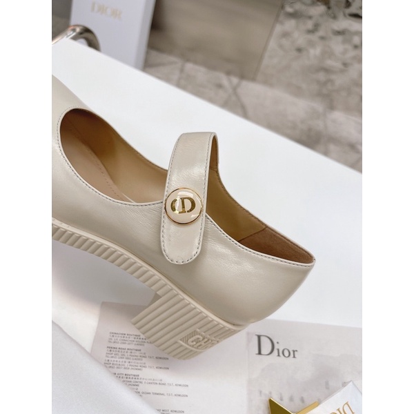 Giày da nữ đế tăng chiều cao mũi bo tròn da cao cấp dior CD